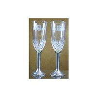 Image for Mullingar Pewter Crystal and Pewter Claddagh Flutes