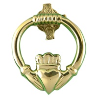 Image for Claddagh Door Knocker Solid Brass, Small