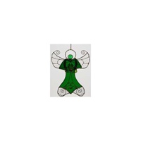Image for Hearts and Shamrock Stained Glass Angel Suncatcher