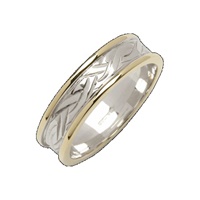 Image for Ladies 18K Two-Toned Gold Livia Flat Narrow Wedding Band