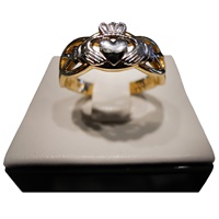Image for Gold Celtic Knot Weave Claddagh Ladies Ring 14K