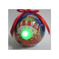 Image for Irish Green LED Nosed Snowman Ornament