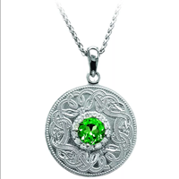 Image for Emerald Celtic Warrior Necklace and Clear CZ Stones