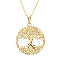 Image for 14KT Gold Vermeil Celtic Tree of Life Necklace Embellished With Cubic Zirconias