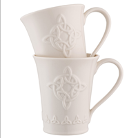 Belleek Classic Trinity Knot Mug Set of 2 Boxed