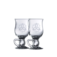 Image for Galway Irish Crystal Irish Coffee Mug Glasses with Trinity Knot and Shamrock - Pair