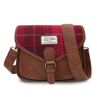 Image for Islander Large Saddle Bag with HARRIS TWEED - Fuchsia Tartan