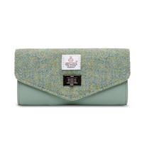 Image for Islander Large Clasp Purse with HARRIS TWEED - Green Plain