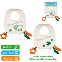 Image for Soft Velour Irish Baby Bib with Teether