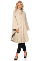 Jimmy Hourihan Pita Cape with Faux Fur Lined Funnel Collar, Cream