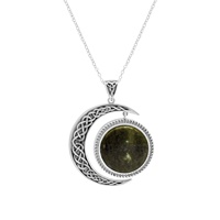 Image for Connemara Marble and Sterling Silver Sun and Moon Pendant