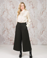 Enya Tweed Culottes, Green Herringbone by Jack Murphy