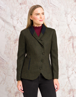 Nicole Tweed Jacket, Green Herringbone by Jack Murphy