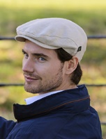 Image for Mucros Weavers Irish Linen Flat Cap, Natural