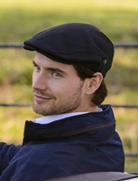 Image for Mucros Weavers Irish Linen Flat Cap, Black