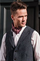 WB Yeats Tweed Waistcoat with Revere, Blue