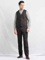 Oscar Wilde Single Breasted Hopsack Tweed Waistcoat