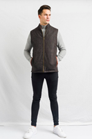 Image for The Balbriggan Irish Tweed Sleeveless Body Warmer Waistcoat - Brown