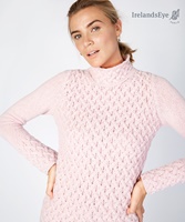 Image for Irish Trellis Stitch Sweater by Irelands Eye - Pink Mist
