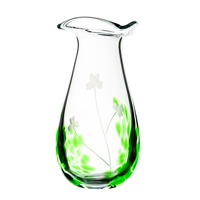 Irish Handmade Glass Shamrock Large Vase