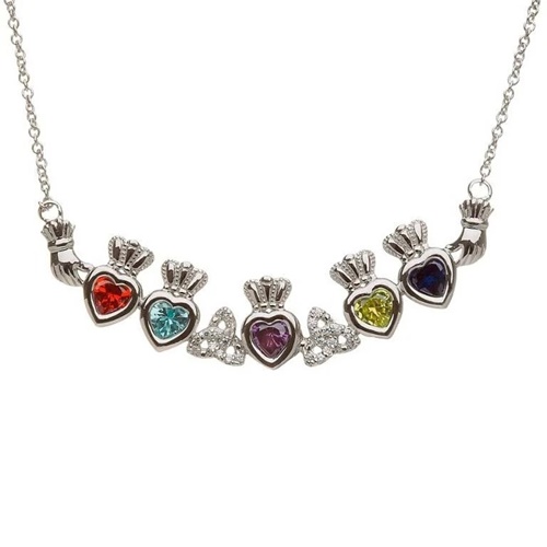 Family Tree Birthstone Necklace with Rose Gold Plating - MYKA