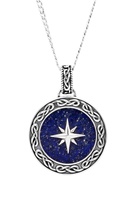 Image for Spirit of the Celt Water Collection Sterling Silver Gents Lapis Star Pendant