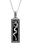 Image for Spirit of the Celt Sky Collection Sterling Silver Gents Onyx Dragon Pendant