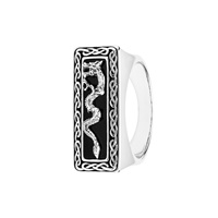 Spirit of the Celt Sky Collection Sterling Silver Gents Onyx Dragon Band