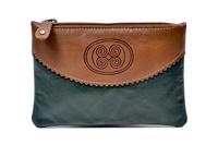 Image for Tinnakeenly Leather Two Tone Celtic Spiral Top Zip Purse