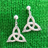 Image for Precious Ireland Trinity with Trins At Each End Ball Stud Earrings