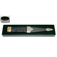 Image for GM Belt Chrome Finish Sgian Dubh Dress with Black Stone Top
