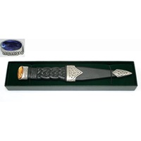 Image for GM Belt Chrome Finish Sgian Dubh Dress with Blue Stone Top