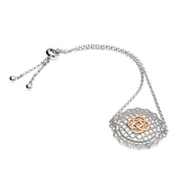 Image for Sterling Silver and Rose Gold Irish Lace Celtic Swarovski Bracelet