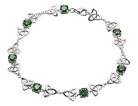 Image for Shanore Sterling Silver CZ Trinity Bracelet, Green