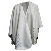 Image for Jimmy Hourihan Celtic Motif and Fringe Shawl, White