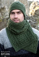 Image for Aran Crafts Trellis Pattern Merino Wool Scarf, Meadow
