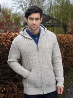 Image for Aran Crafts Limerick Hooded Cardigan, Oatmeal