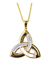 Image for 14kt Gold Vermeil Mother of Pearl Celtic Trinity Knot Necklace