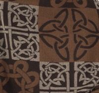 Image for Jimmy Hourihan Fringed Shawl with Celtic Motif, Brown
