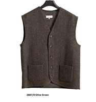 Image for Jimmy Hourihan Mens Waistcoat Magee Donegal Tweed, Olive Green