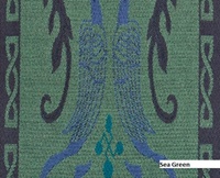Image for Jimmy Hourihan Fringed Shawl with Celtic Motif, Sea Green Tones