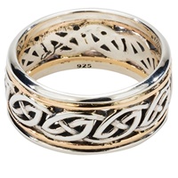 Keith Jack Isla Sterling Silver and 10K Gold Celtic Band