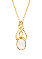 Image for 14kt Gold Vermeil Mother of Pearl Celtic Necklace