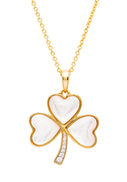 Image for 14kt Gold Vermeil Mother of Pearl Shamrock CZ Necklace