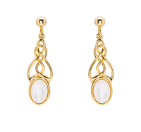 Image for 14kt Gold Vermeil Mother of Pearl Celtic Earrings