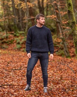 Image for Rossan Knitwear Rib Crew Sweater, Black Flecked