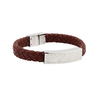 Image for Gents Steel Brown Leather Bracelet