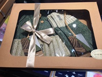 Image for Patrick Francis Sustainable Hat and Glove Gift Set Cream and Green Melange - Gift Boxed