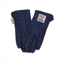 Islander Ladies Gloves with HARRIS TWEED - Navy Herringbone