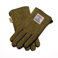Islander Ladies Gloves with HARRIS TWEED - Chestnut Herringbone